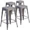 Flash Furniture 24'' High Backless Metal Indoor Counter Height Stool, Square Seat, PK4 4-XU-DG-TP0004-24-GG - alternate 2